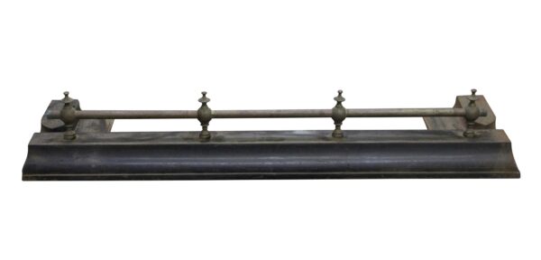 Screens & Covers - Antique Traditional 5 Foot Brass Fireplace Fender