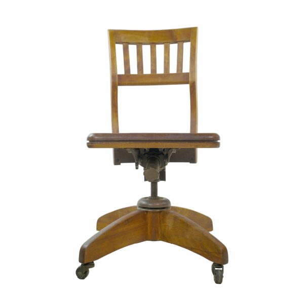 Antique Adjustable Height Wooden Desk Chair with Casters Antique Adjustable Height Wooden Desk Chair with Casters