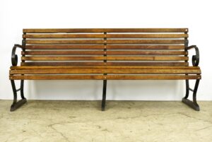 Seating - Belmont Park Horse Racetrack Oak & Iron Outdoor Bench