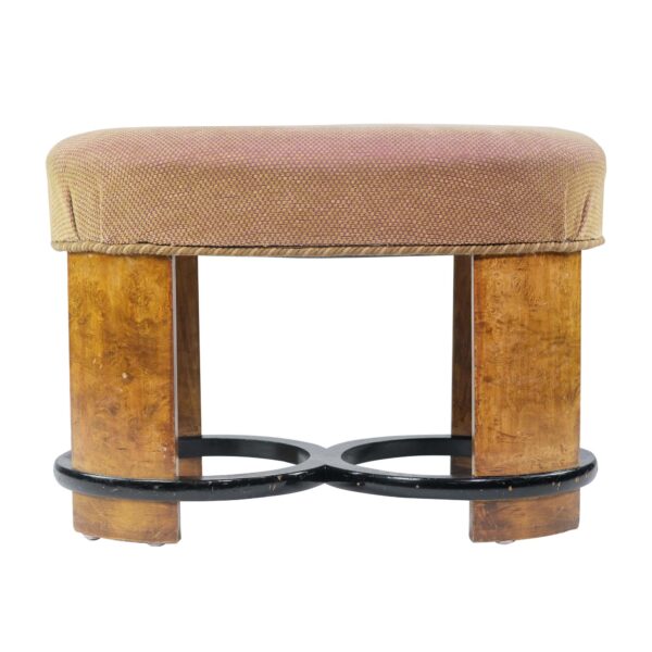 Seating - French Art Deco 1930s Birch & Mahogany Elongated Stool