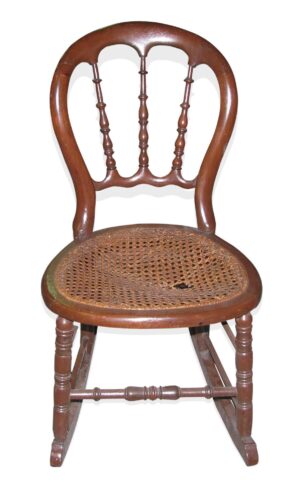 Seating - Old Dark Wood Tone Cane Rocker