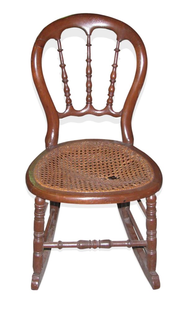 Seating - Old Dark Wood Tone Cane Rocker