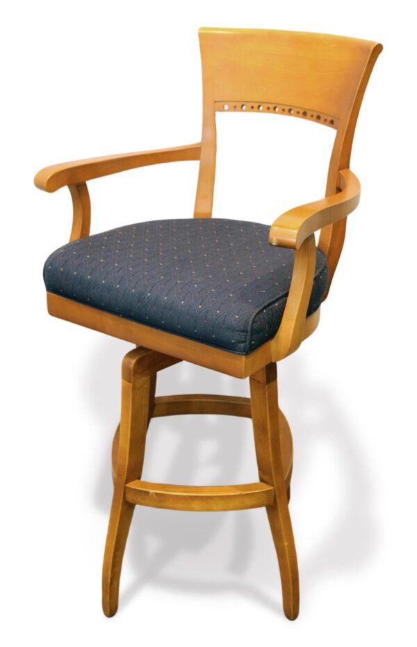Seating - Traditional Blue High Top Swivel Bar Chair