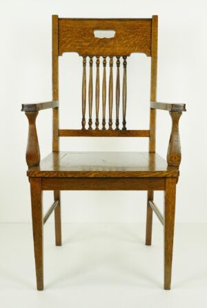 Seating - Vintage Dark Oak Spindle Back Arm Chair