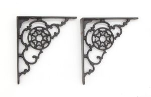 Shelf & Sign Brackets - Pair of Victorian 4.875 in. Cast Iron Black Shelf Brackets
