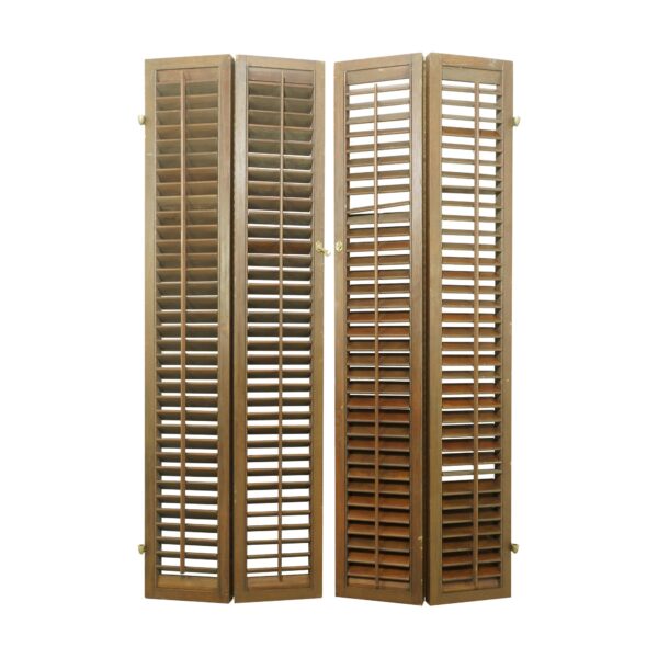 Shutters - Pair of Vintage Wooden Interior Shutter Window Blinds