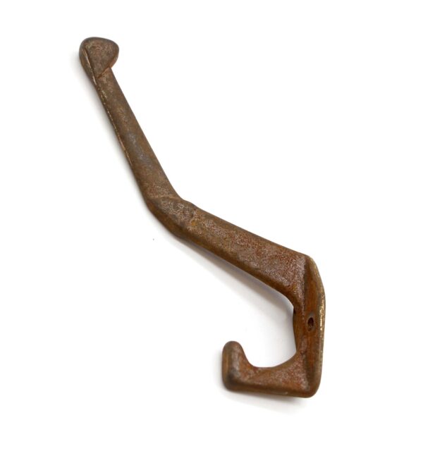 Single Hooks - Antique Art Deco Double Arm Cast Iron Hall Tree Wall Hook