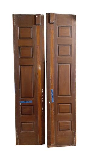 Specialty Doors - Pair of Antique 5 Pane Wood Panel Doors