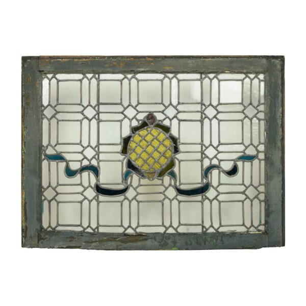 Stained Glass - Antique Medallion Ribbon Leaded Stained Glass Window