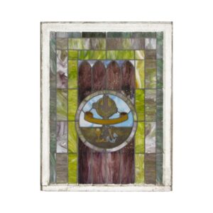 Stained Glass - Late 19th Century Wine & Anchor Stained Glass Top Window