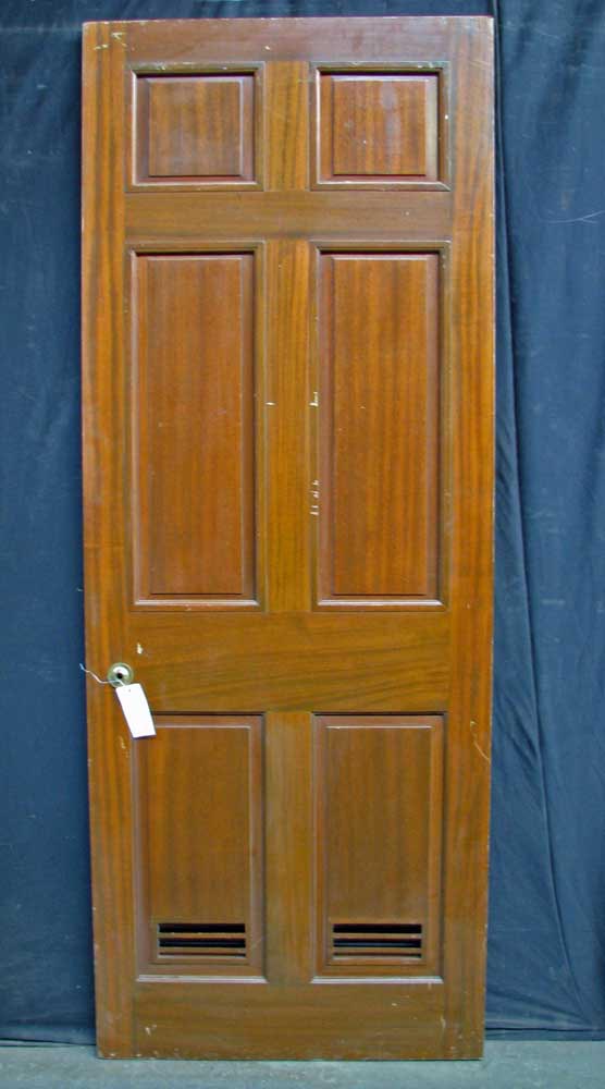 Standard Doors - Antique Mahogany 6 Pane Louver Door 83.25 x 32