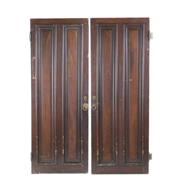 Standard Doors - Reclaimed 2 Pane Dark Stain Pine Passage Double Doors 73 x 54