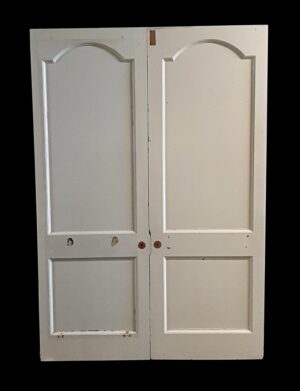 Standard Doors - Vintage 2 Pane White Wood Double Doors 89.25 x 61.375
