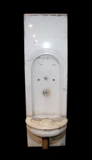 Statues & Fountains - 1900s Carved White Statuary Marble Interior Fountain