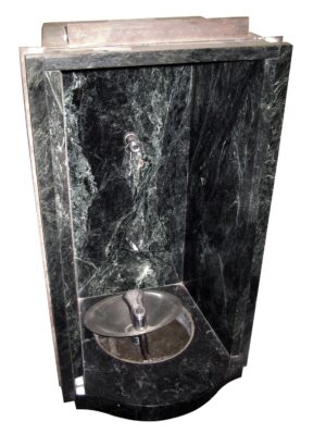 Statues & Fountains - Green White Veined Marble Drinking Fountain