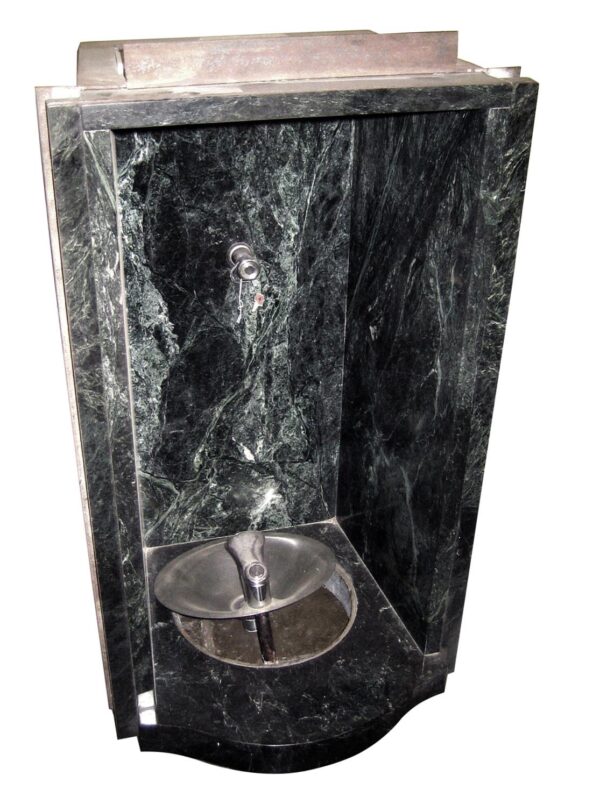 Statues & Fountains - Green White Veined Marble Drinking Fountain