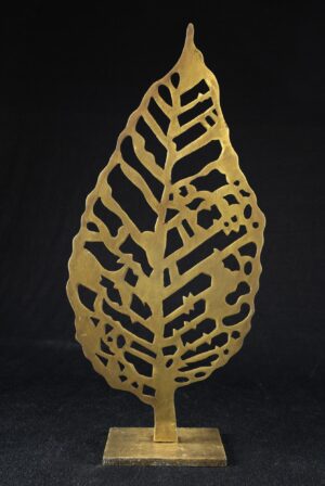Statues & Sculptures - Arteriors 21.5 in. Bronze Coated Brass Leaf Sculpture