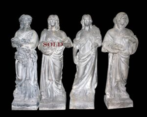 Statues & Sculptures - Gray Fiberglass 7 ft Roman Woman Statue