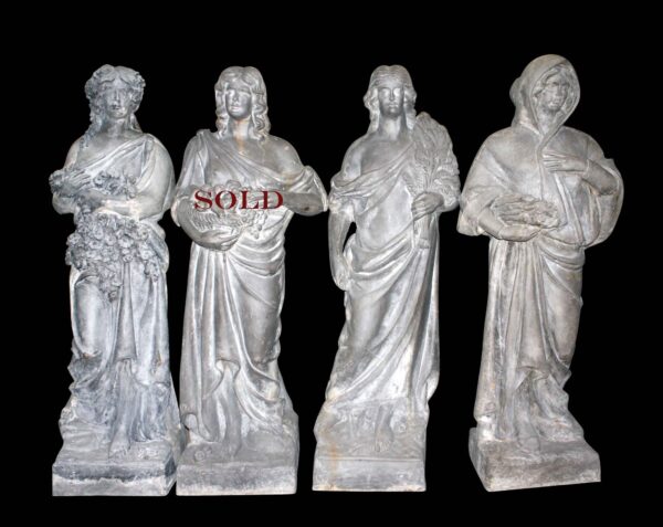 Statues & Sculptures - Gray Fiberglass 7 ft Roman Woman Statue