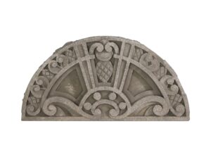 Stone & Terra Cotta - 19th Century Carved Arched Pineapple Transom