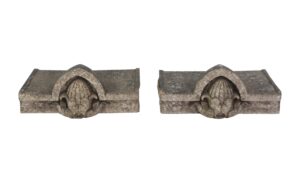 Stone & Terra Cotta - Pair of Architectural Acorn Terra Cotta Cornice Stones