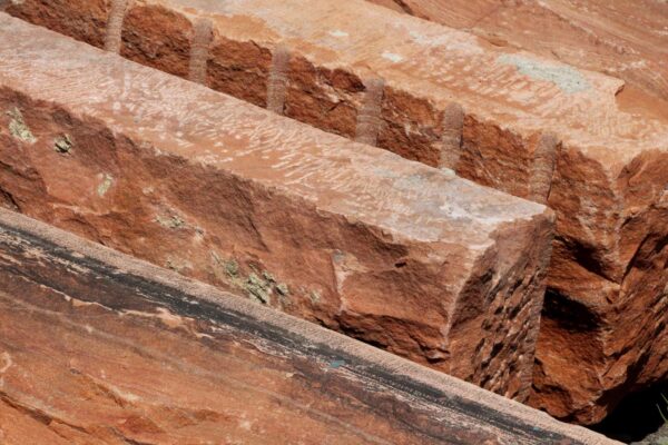 Stone & Terra Cotta - Reclaimed Hand Hewn Red Wall Stone