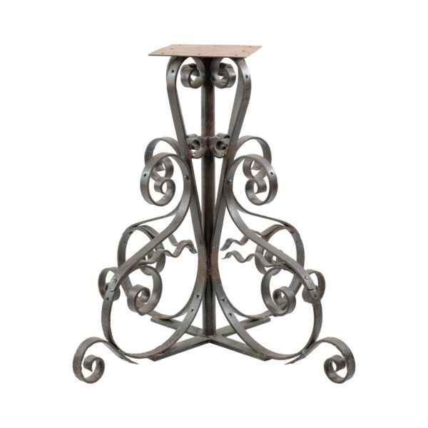 Table Bases - Antique Wrought Iron Curled 28.5 in. Table Base