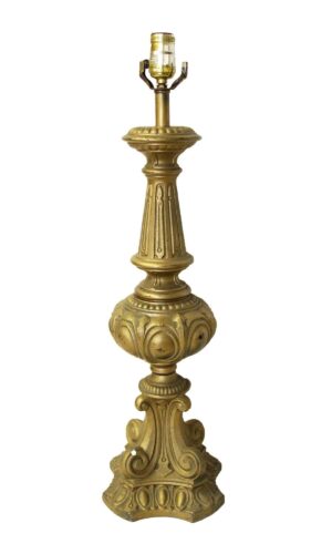 Table Lamps - Vintage Egg & Dart Gilt Metal Table Lamp