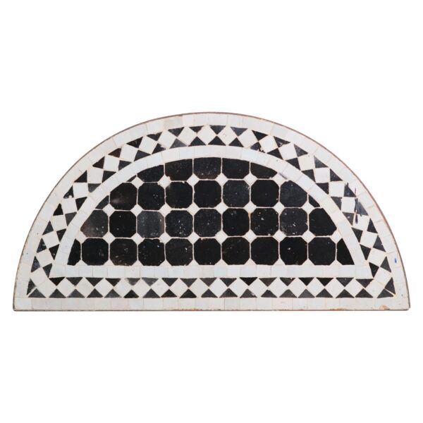 Table Tops - Black & White Arch Tile Mosaic Steel Frame Table Top