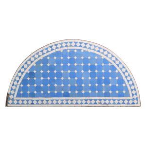 Table Tops - Blue & White Arch Mosaic Steel Frame Table Top
