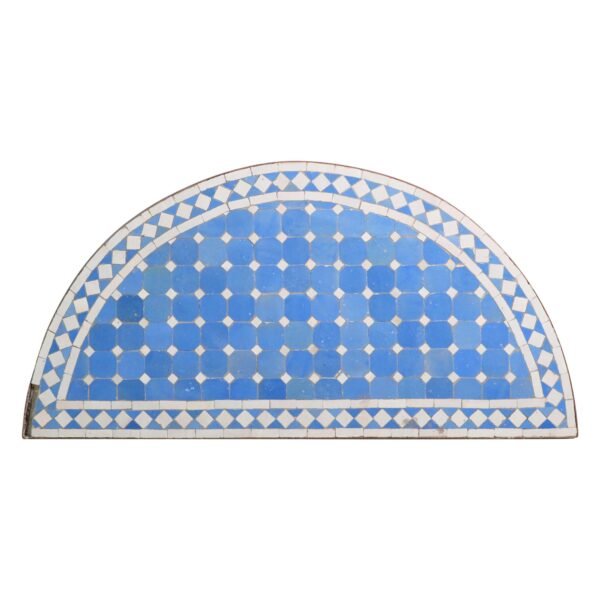 Table Tops - Blue & White Arch Mosaic Steel Frame Table Top