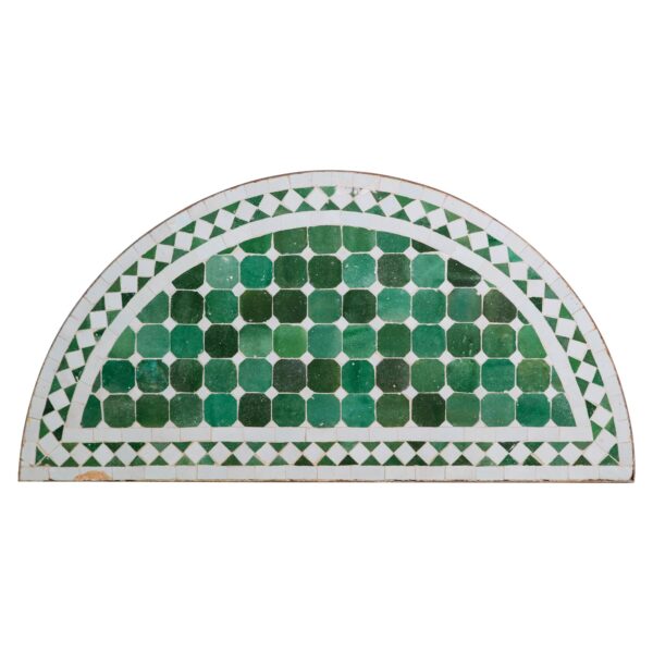 Table Tops - Green & White Tile Arch Mosaic Steel Frame Table Top