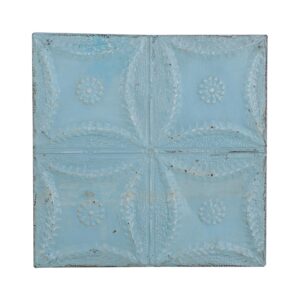 Tin Panels - Handmade Baby Blue Snowflake Quadrant Antique Tin Panel