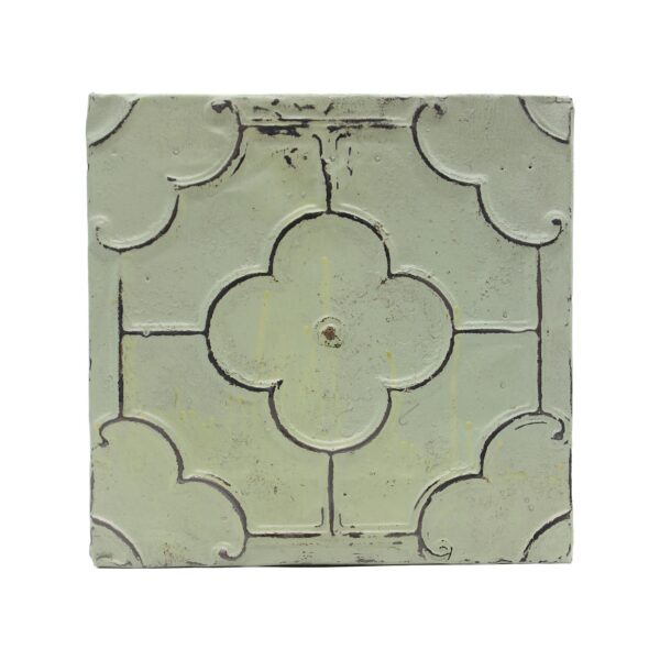 Tin Panels - Light Green Clover Flower Antique Tin Panel
