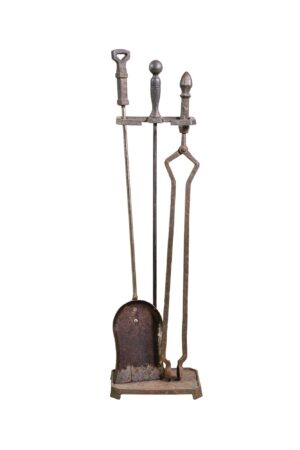 Tool Sets - Antique Steel & Iron 3 Piece Fireplace Tool Set