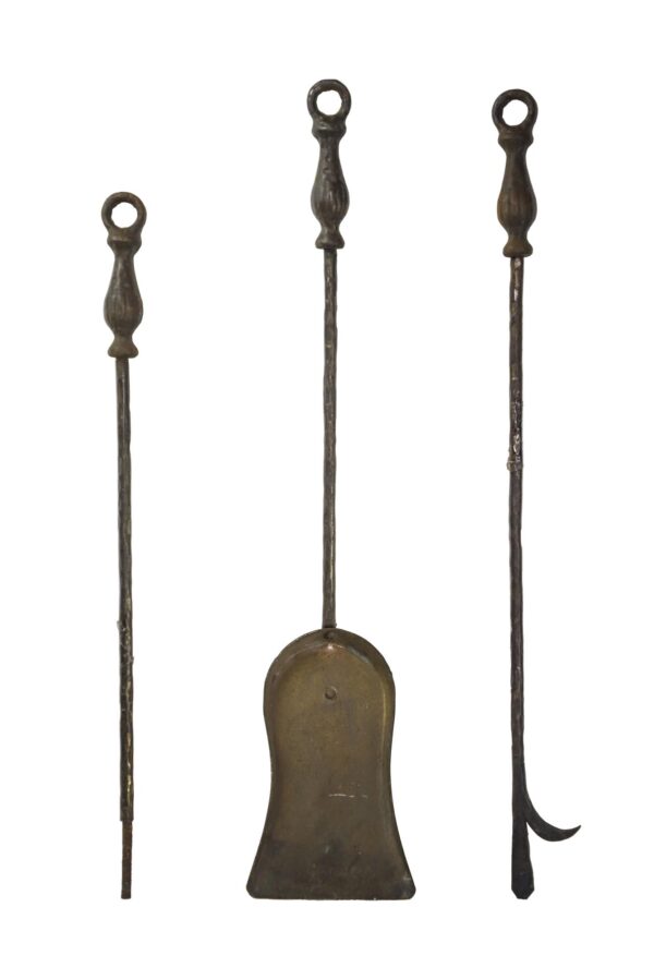 Tool Sets - Set of 3 Antique Matching Cast Iron Fireplace Tools