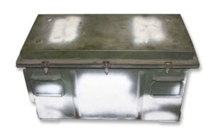 Trunks - Vintage Green Steel Military Ammo Storage Trunk