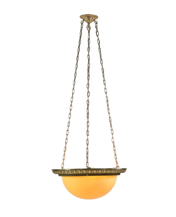 Up Lights - Traditional Cast Bronze Egg & Dart Dish Pendant Light