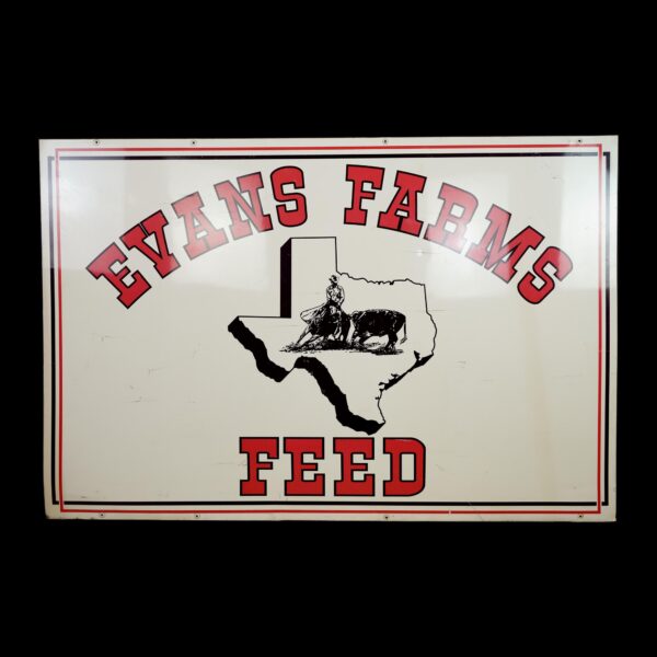 Vintage Signs - Reclaimed Texas Evans Farms Feed Aluminum Advertisement Sign