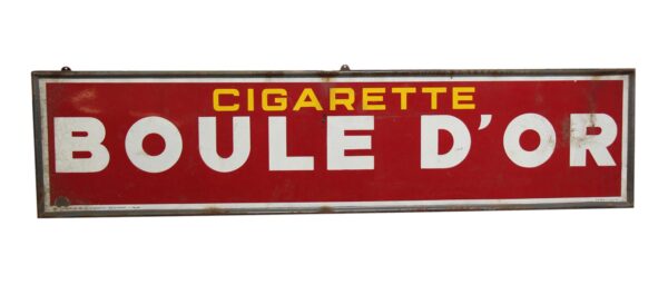 Vintage Signs - Vintage European Cigarette Golden Ball Boule D'or Cigarette Wall Sign