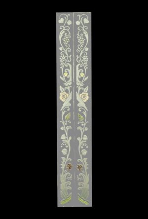 Waldorf Astoria - Pair of Waldorf Astoria Etched Glass Hand Painted Mirror Frame Moldings WAN284134