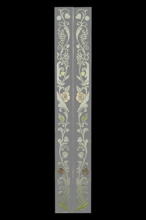 Waldorf Astoria - Pair of Waldorf Astoria Etched Glass Hand Painted Mirror Frame Moldings WAN284139