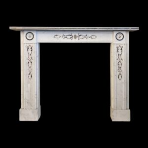 Waldorf Astoria - Waldorf Astoria 37M White Statuary Marble Mantel with Inlaid Details