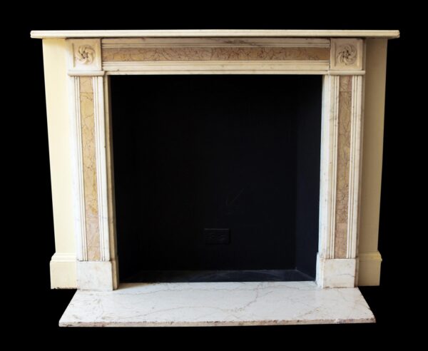 Waldorf Astoria - Waldorf Astoria English Regency White Sienna Inlay Marble Mantel