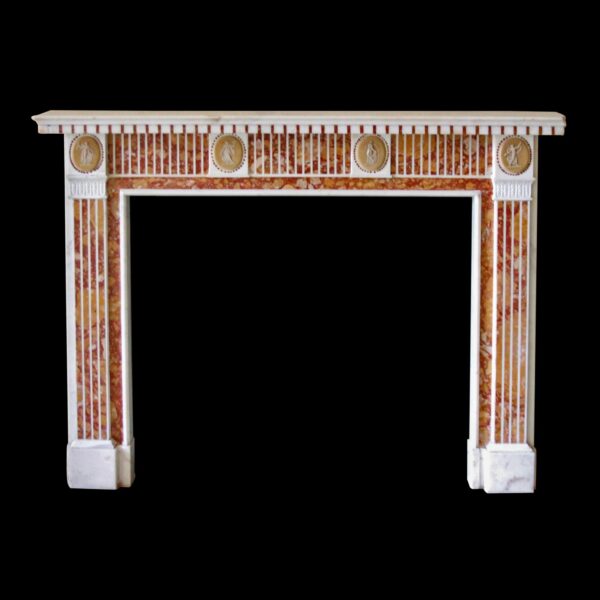 Waldorf Astoria - Waldorf Astoria Marble Mantel with Red & Yellow Inlay