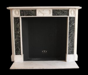 Waldorf Astoria - Waldorf Astoria Neoclassical Statuary & Verde Antico Marble Mantel