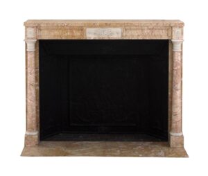 Waldorf Astoria - Waldorf Astoria Tan & Pink Marble Mantel with Floral Carvings