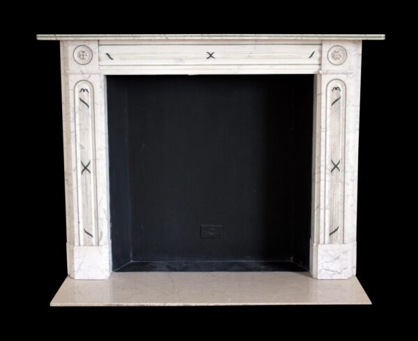 Waldorf Astoria - Waldorf Astoria White Marble Mantel with Bulls Eye Motif
