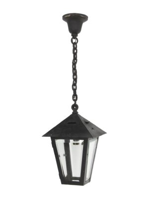 Wall & Ceiling Lanterns - 1940s Wrought Iron & Brass Ceiling Exterior Lantern