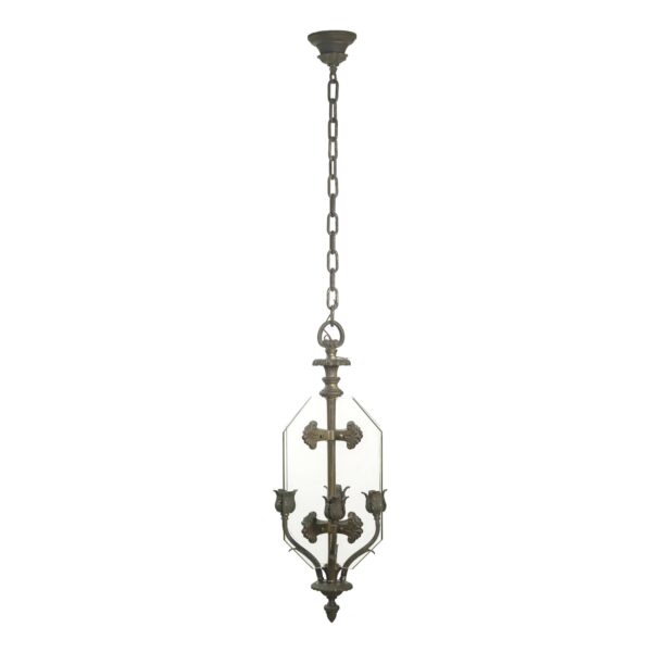 Wall & Ceiling Lanterns - Antique Beaux Arts Nickel Plated Bronze Hanging Lantern